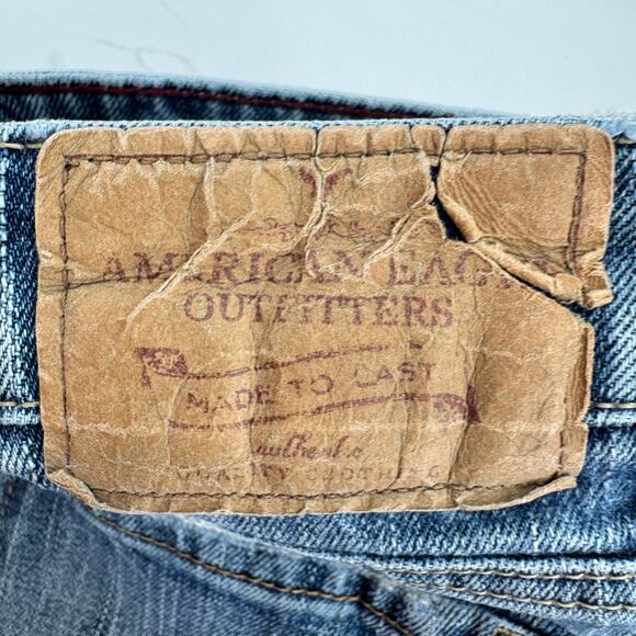 American Eagle Jeans Womens 8 (30x31 ACTUAL) Hipster Bootcut Distressed VINTAGE - Picture 10 of 11